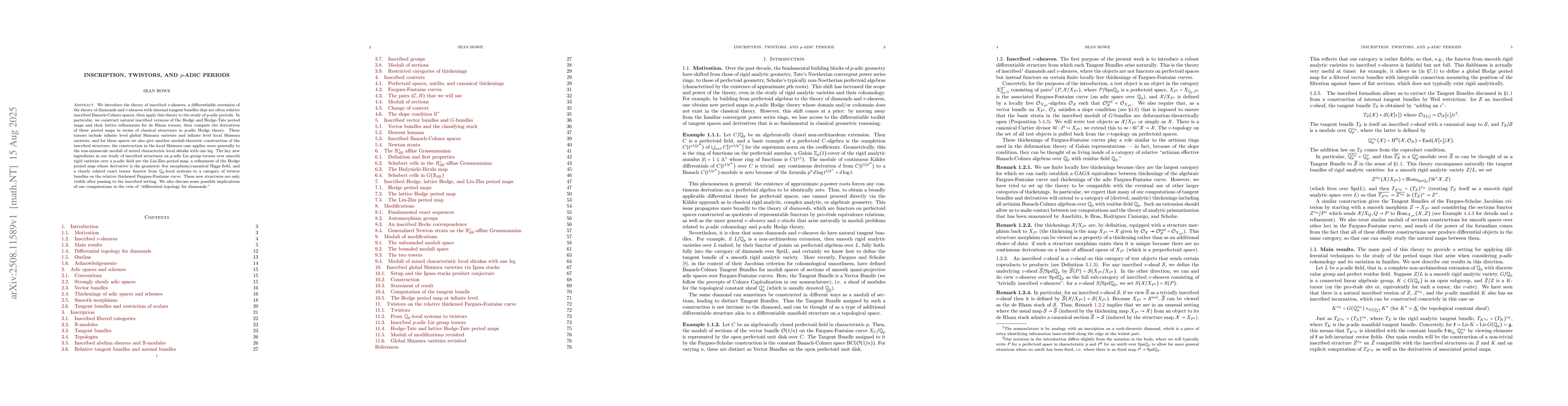 Thumbnail for Inscription, twistors, and $p$-adic periods