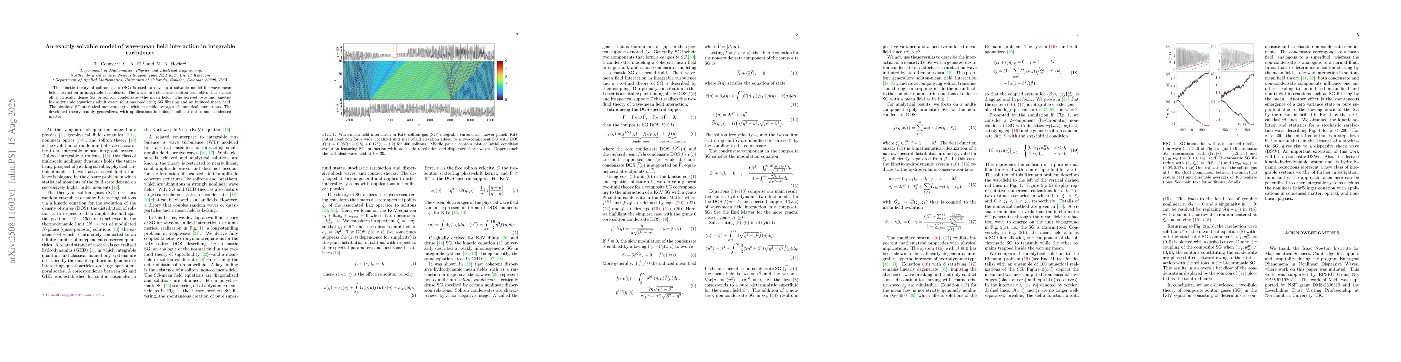 Thumbnail for An exactly solvable model of wave-mean field interaction in integrable
  turbulence
