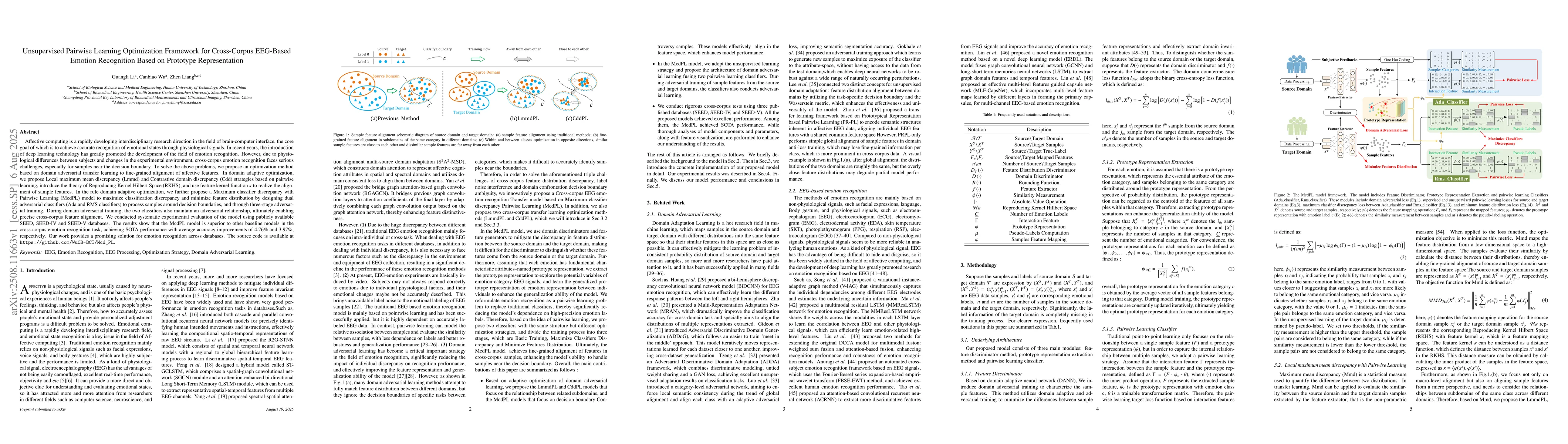 Thumbnail for Unsupervised Pairwise Learning Optimization Framework for Cross-Corpus
  EEG-Based Emotion Recognition Based on Prototype Representation