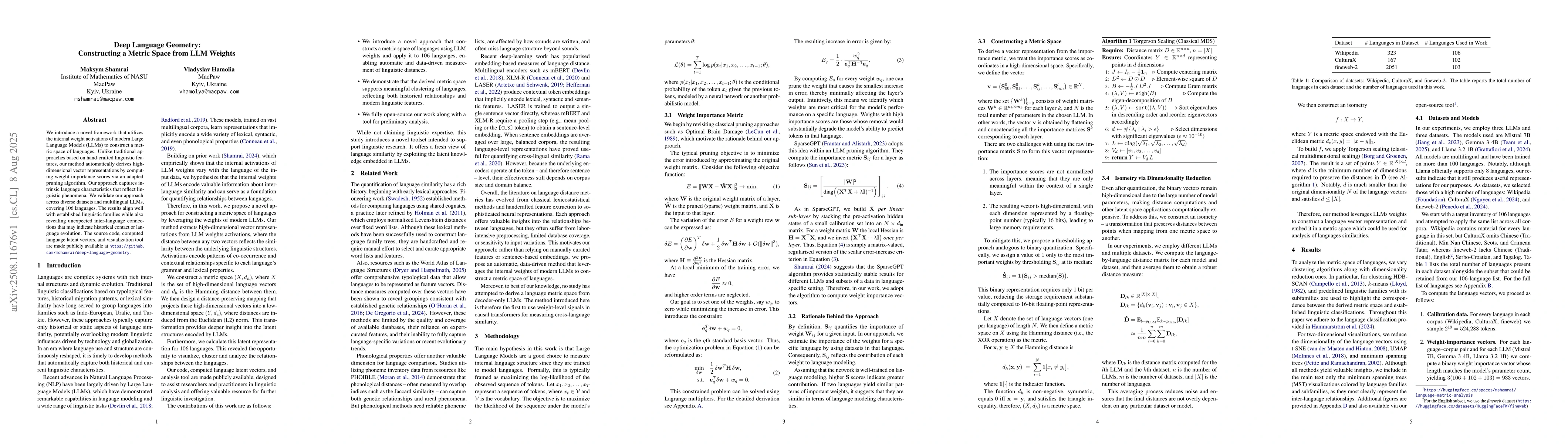 Thumbnail for Deep Language Geometry: Constructing a Metric Space from LLM Weights