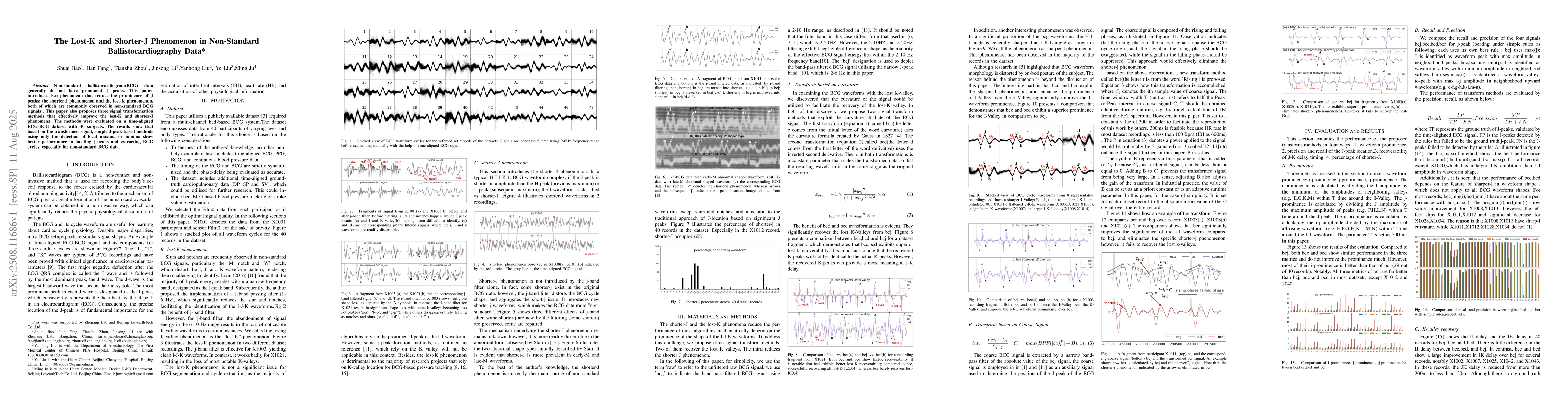 Thumbnail for The Lost-K and Shorter-J Phenomenon in Non-Standard Ballistocardiography
  Data