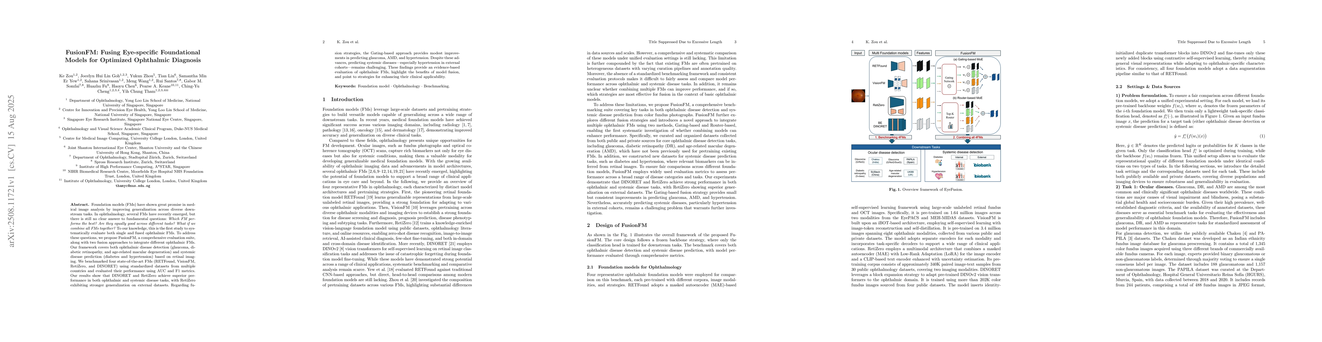Thumbnail for FusionFM: Fusing Eye-specific Foundational Models for Optimized
  Ophthalmic Diagnosis