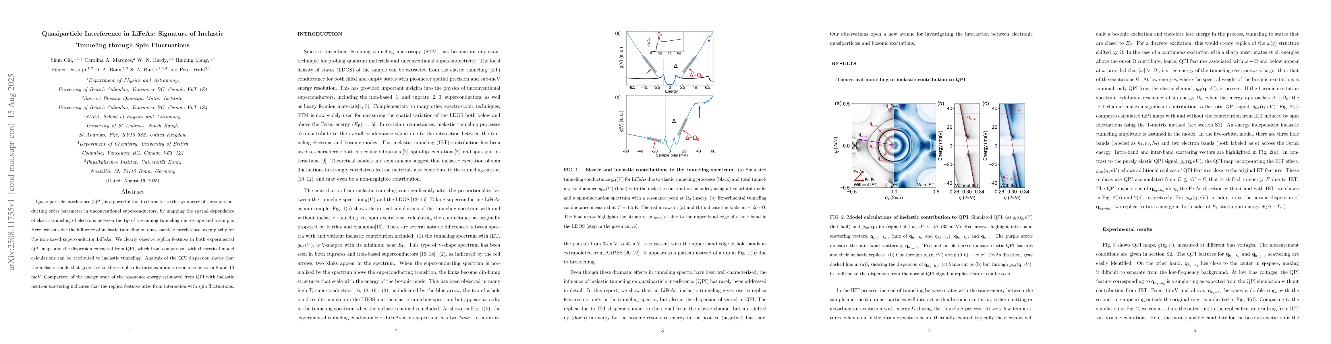 Thumbnail for Quasiparticle Interference in LiFeAs: Signature of Inelastic Tunneling
  through Spin Fluctuations