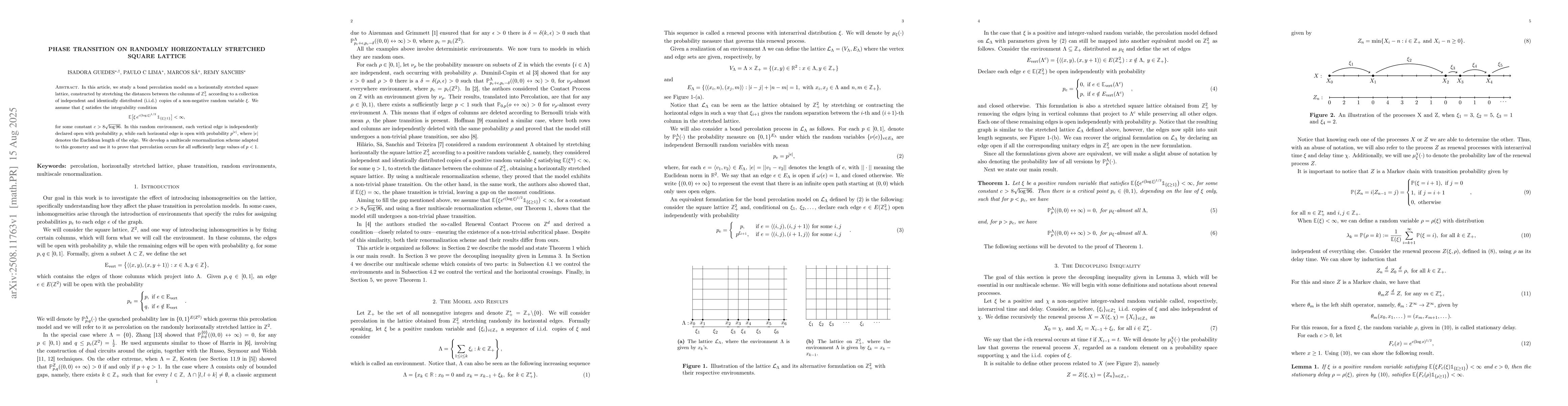 Thumbnail for Phase transition on randomly horizontally stretched square lattice