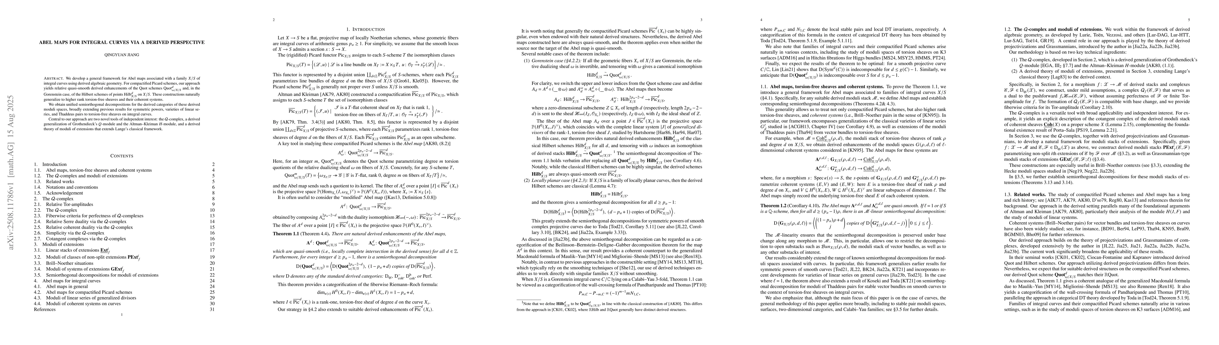 Thumbnail for Abel maps for integral curves via a derived perspective