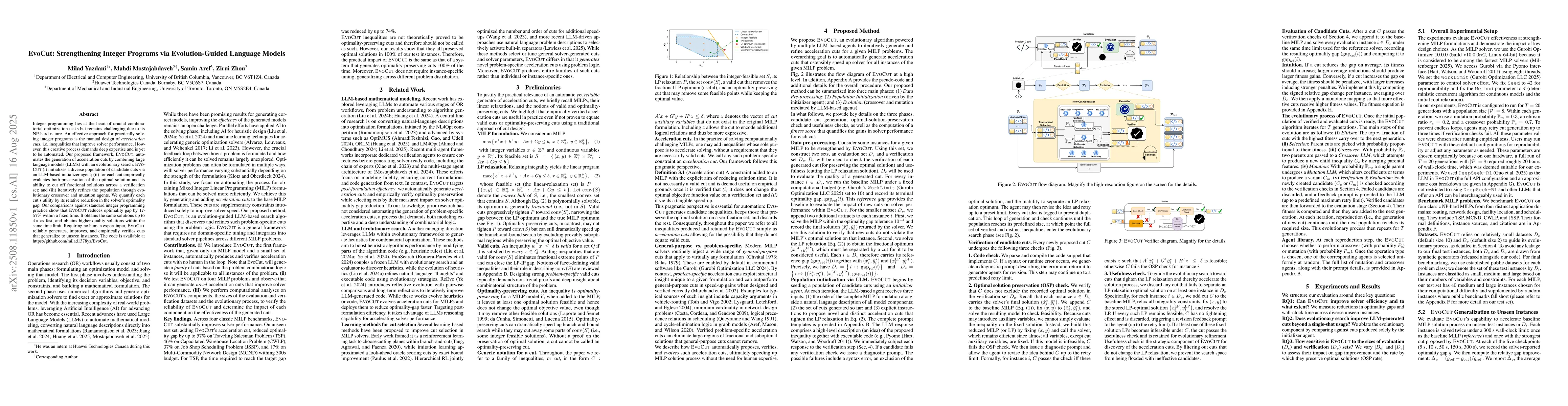 Thumbnail for EvoCut: Strengthening Integer Programs via Evolution-Guided Language
  Models