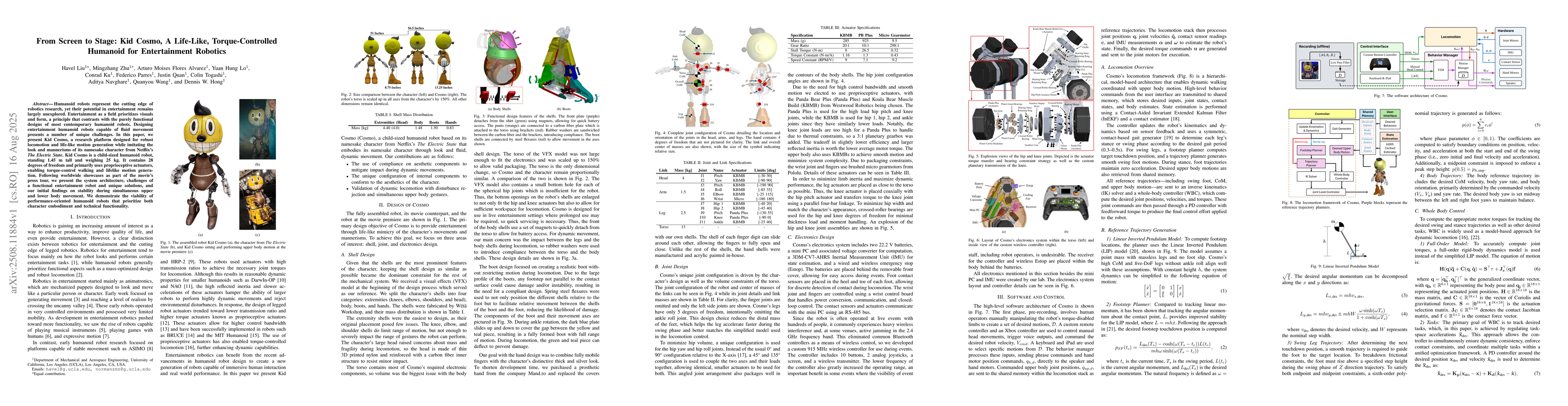 Thumbnail for From Screen to Stage: Kid Cosmo, A Life-Like, Torque-Controlled Humanoid
  for Entertainment Robotics