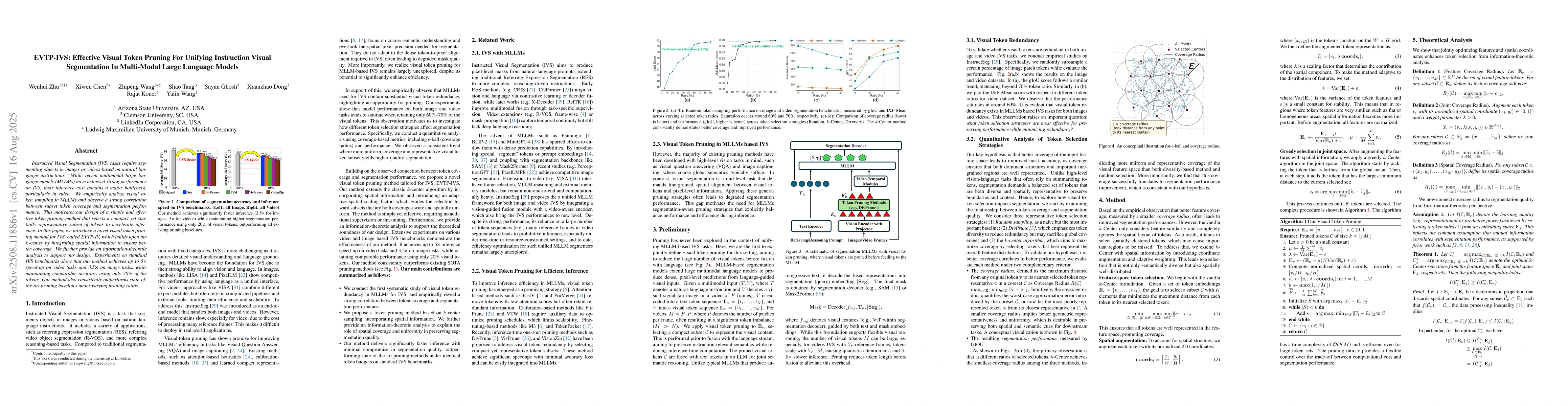 Thumbnail for EVTP-IVS: Effective Visual Token Pruning For Unifying Instruction Visual
  Segmentation In Multi-Modal Large Language Models