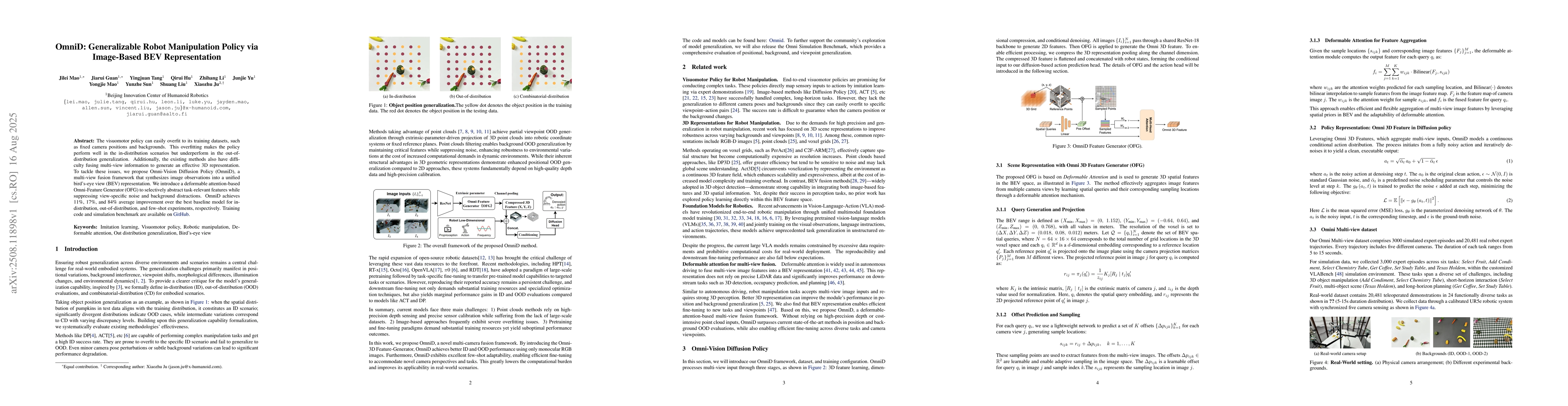 Thumbnail for OmniD: Generalizable Robot Manipulation Policy via Image-Based BEV
  Representation