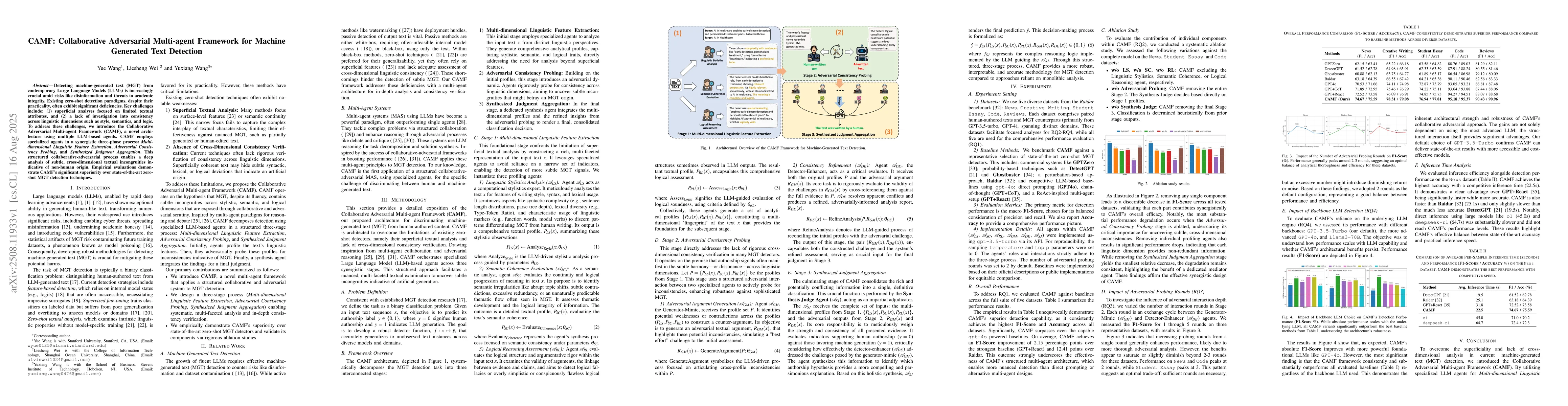 Thumbnail for CAMF: Collaborative Adversarial Multi-agent Framework for Machine
  Generated Text Detection