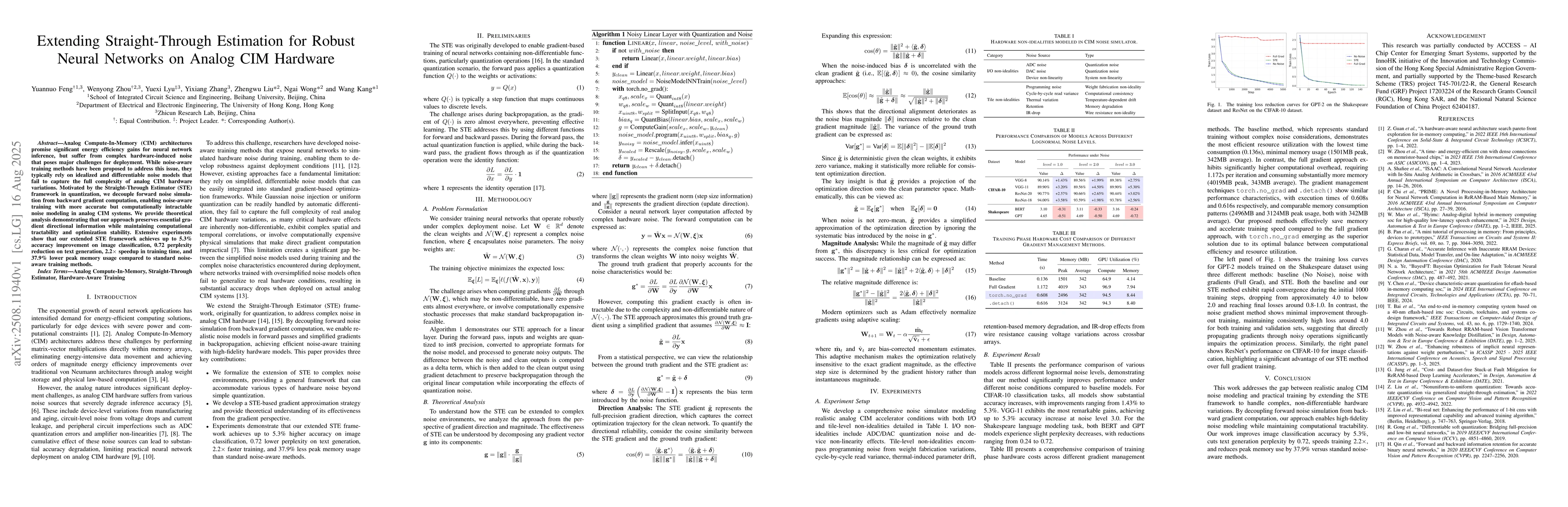 Thumbnail for Extending Straight-Through Estimation for Robust Neural Networks on
  Analog CIM Hardware