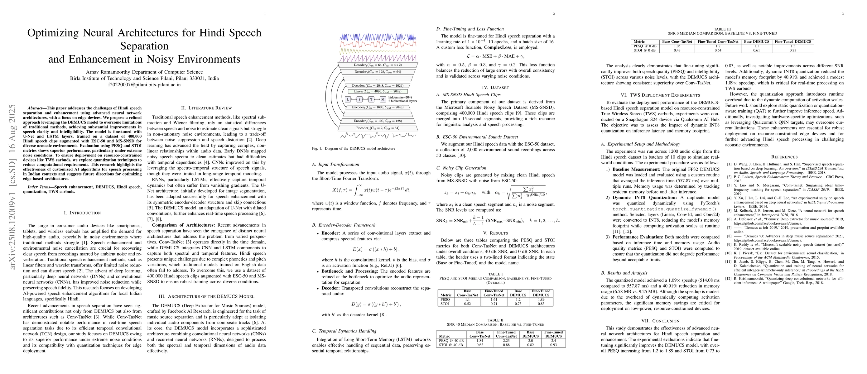 Thumbnail for Optimizing Neural Architectures for Hindi Speech Separation and
  Enhancement in Noisy Environments