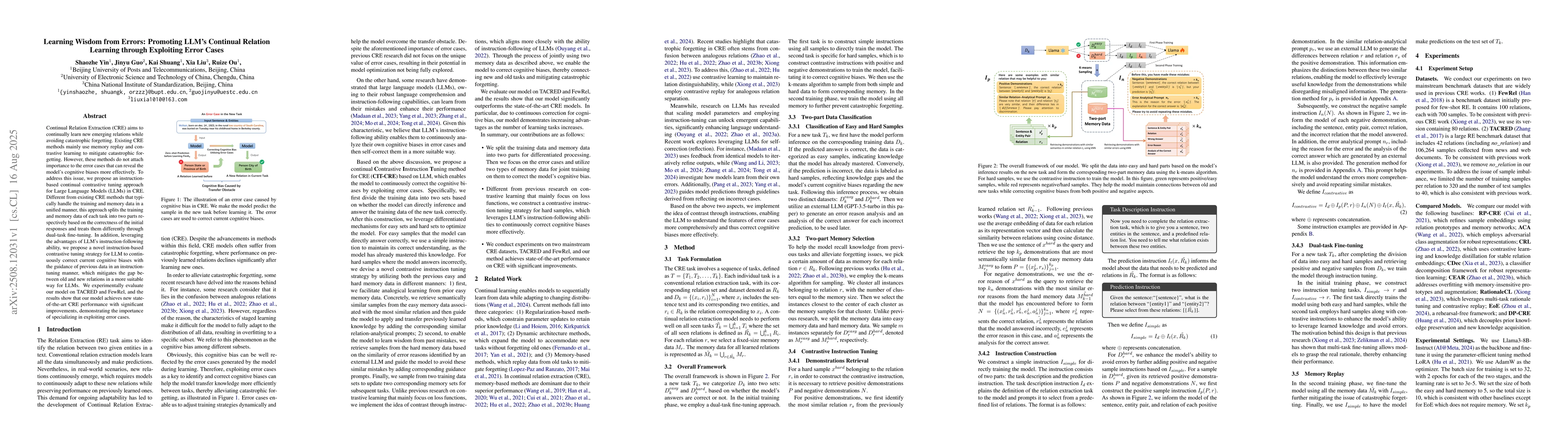 Thumbnail for Learning Wisdom from Errors: Promoting LLM's Continual Relation Learning
  through Exploiting Error Cases