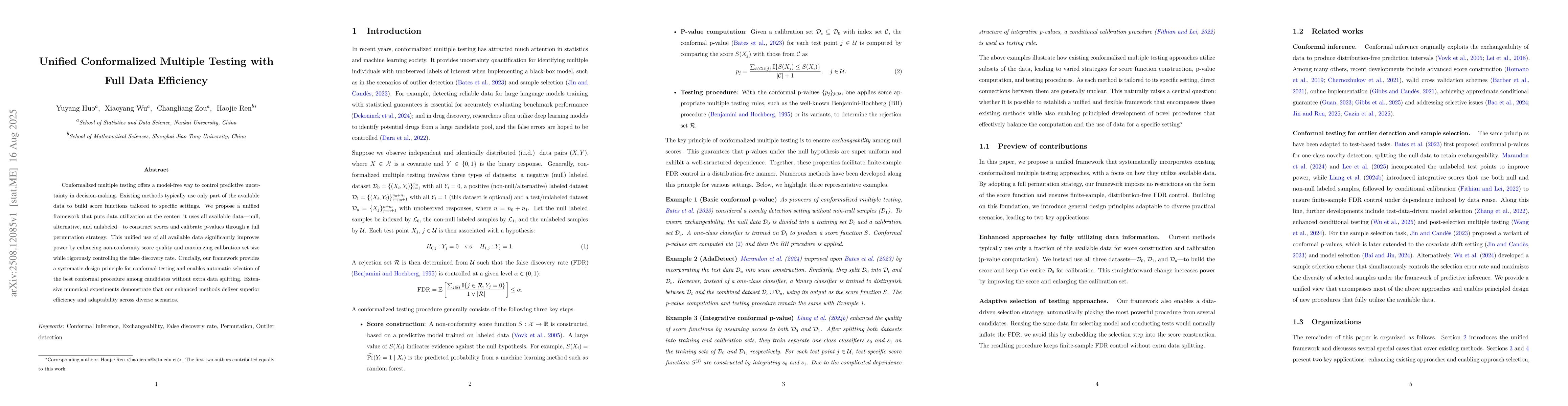 Thumbnail for Unified Conformalized Multiple Testing with Full Data Efficiency