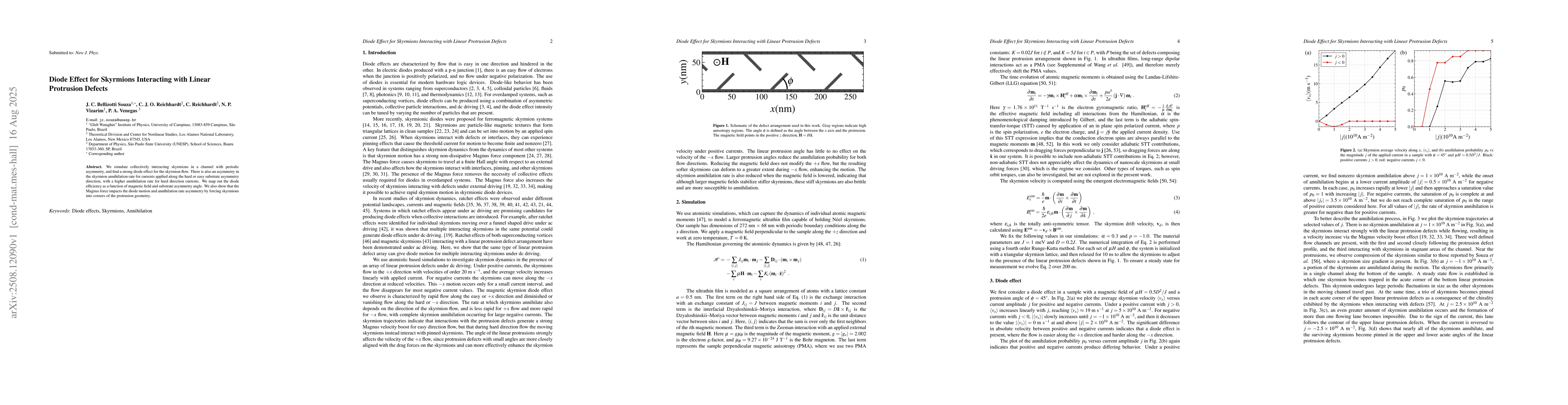 Thumbnail for Diode Effect for Skyrmions Interacting with Linear Protrusion Defects
