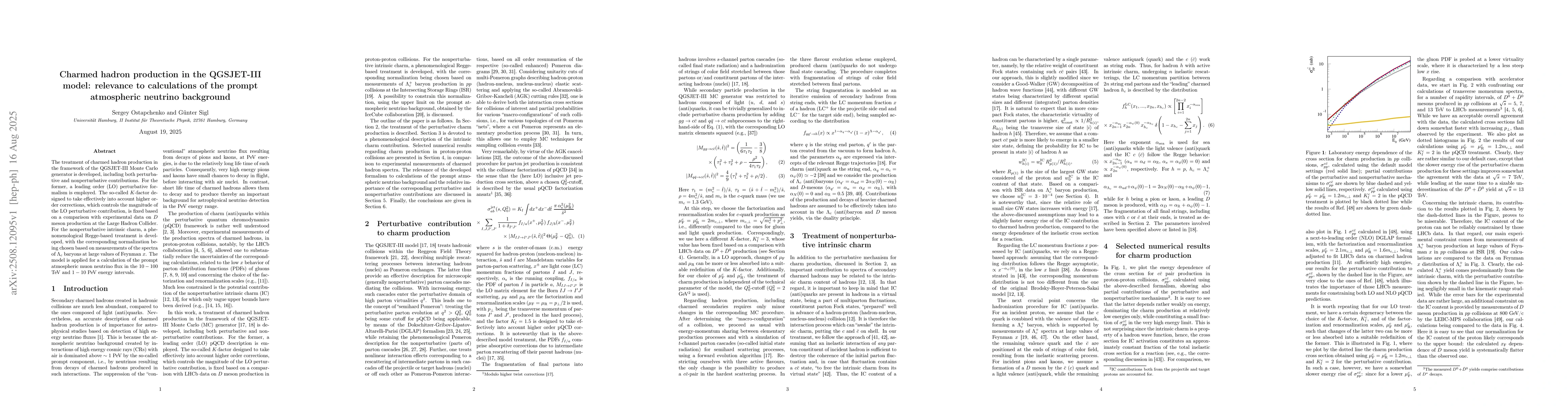 Thumbnail for Charmed hadron production in the QGSJET-III model: relevance to
  calculations of the prompt atmospheric neutrino background