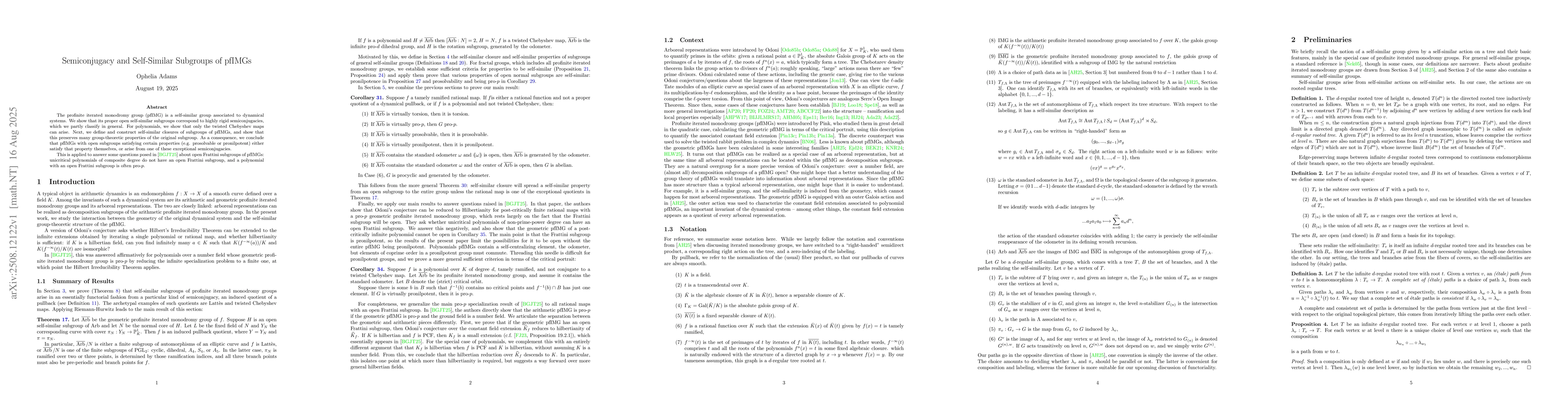 Thumbnail for Semiconjugacy and Self-Similar Subgroups of pfIMGs