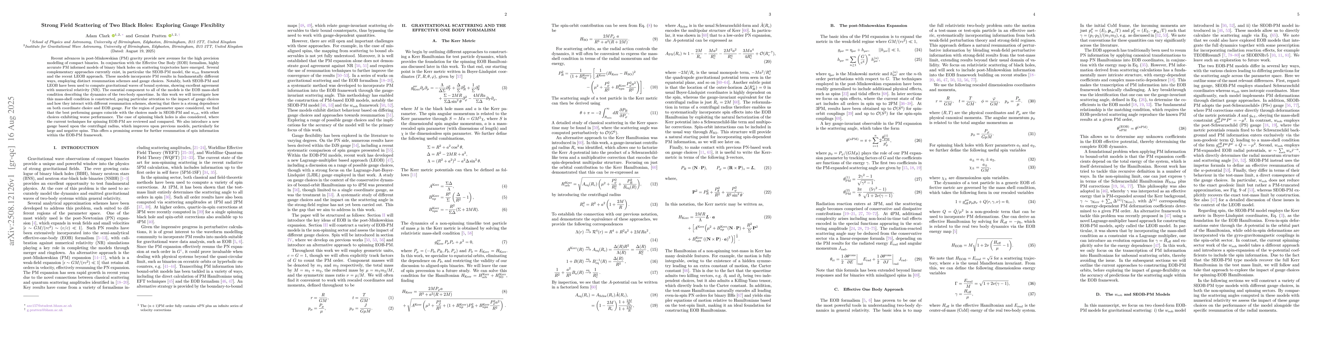 Thumbnail for Strong Field Scattering of Two Black Holes: Exploring Gauge Flexibility