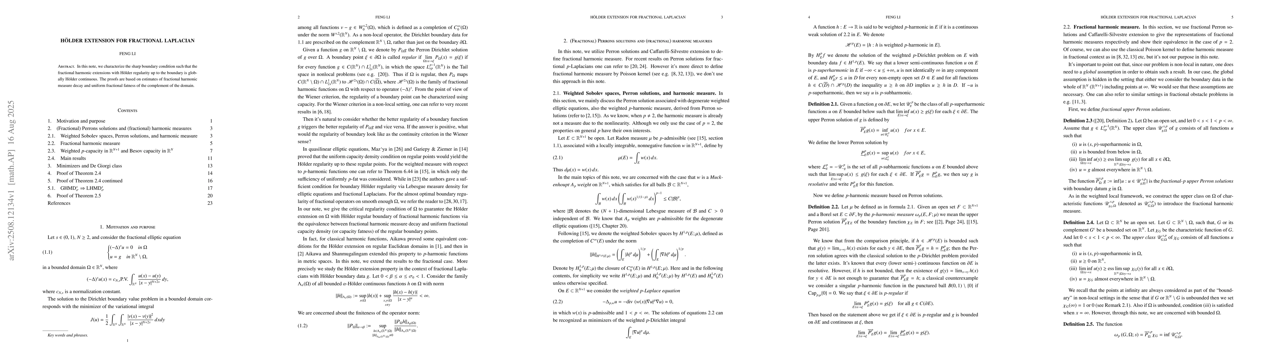 Thumbnail for Hölder extension for fractional Laplacian