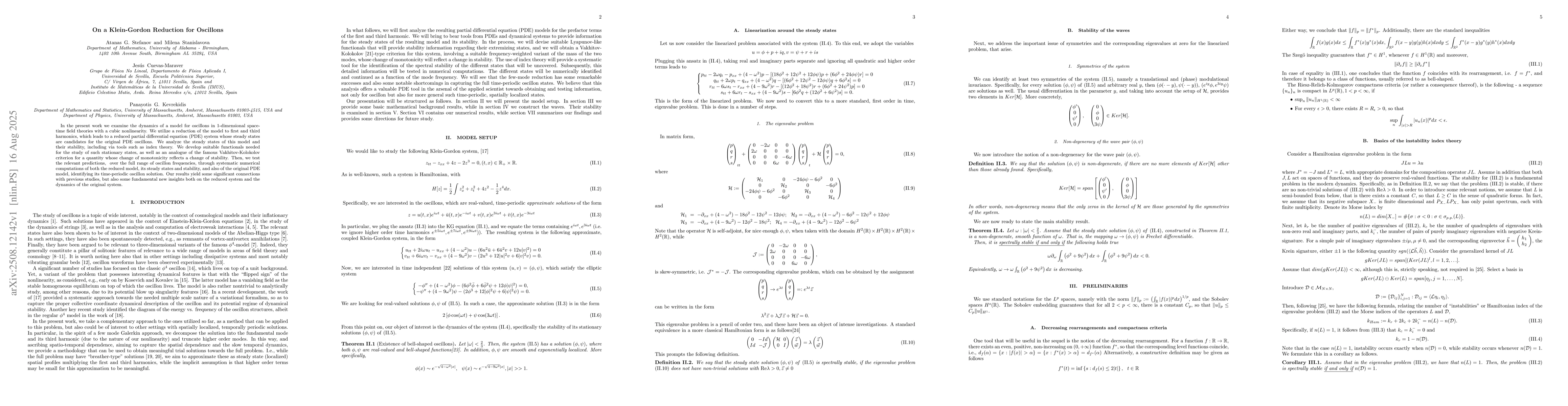 Thumbnail for On a Klein-Gordon Reduction for Oscillons
