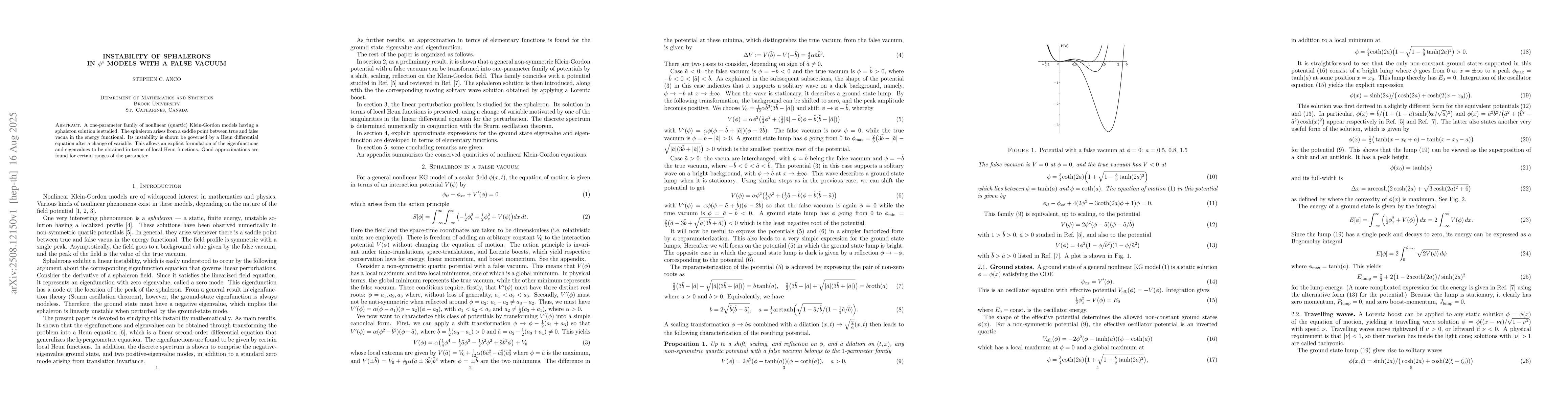 Thumbnail for Instability of sphalerons in $φ^4$ models with a false vacuum