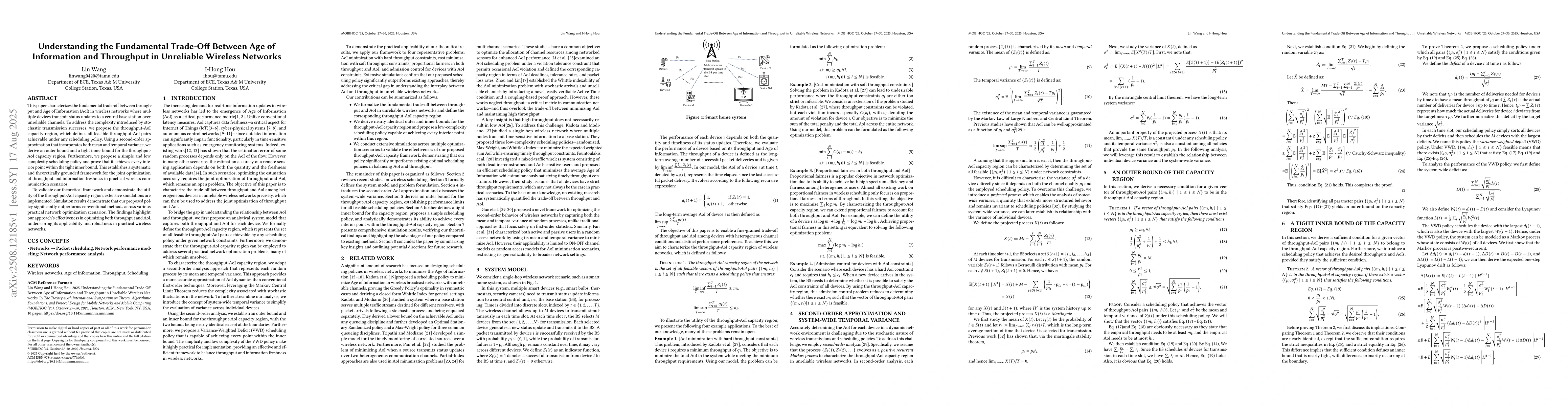 Thumbnail for Understanding the Fundamental Trade-Off Between Age of Information and
  Throughput in Unreliable Wireless Networks