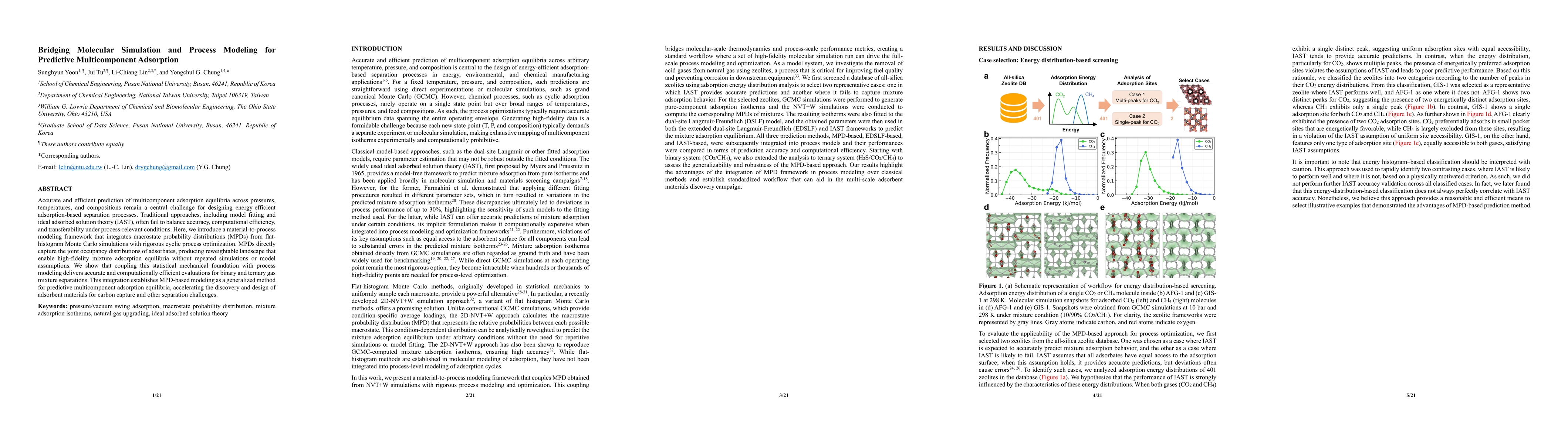 Thumbnail for Bridging Molecular Simulation and Process Modeling for Predictive
  Multicomponent Adsorption