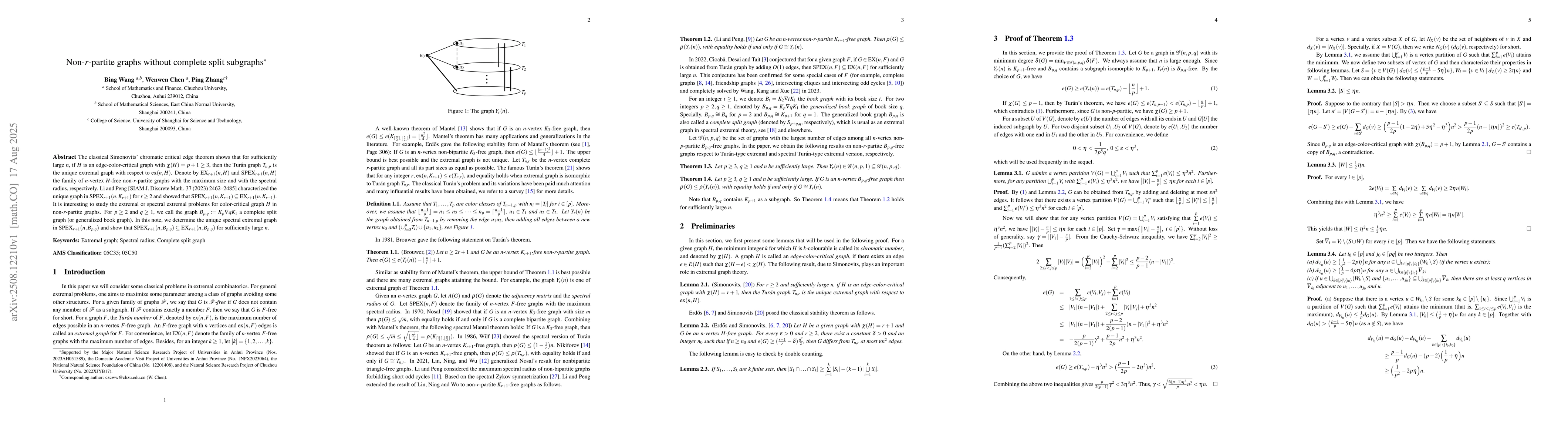 Thumbnail for Non-r-partite graphs without complete split subgraphs