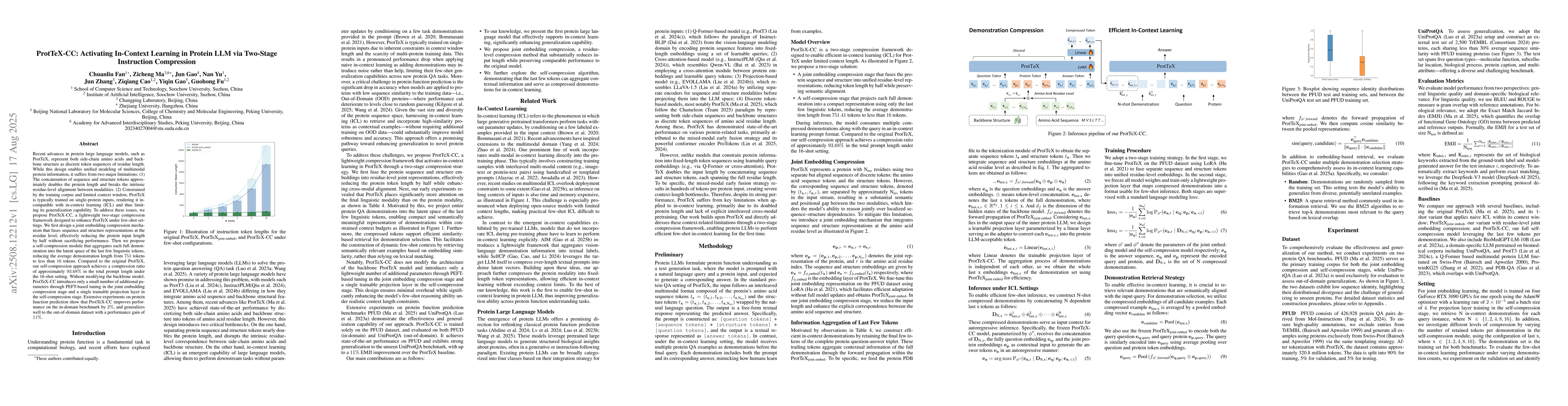 Thumbnail for ProtTeX-CC: Activating In-Context Learning in Protein LLM via Two-Stage
  Instruction Compression
