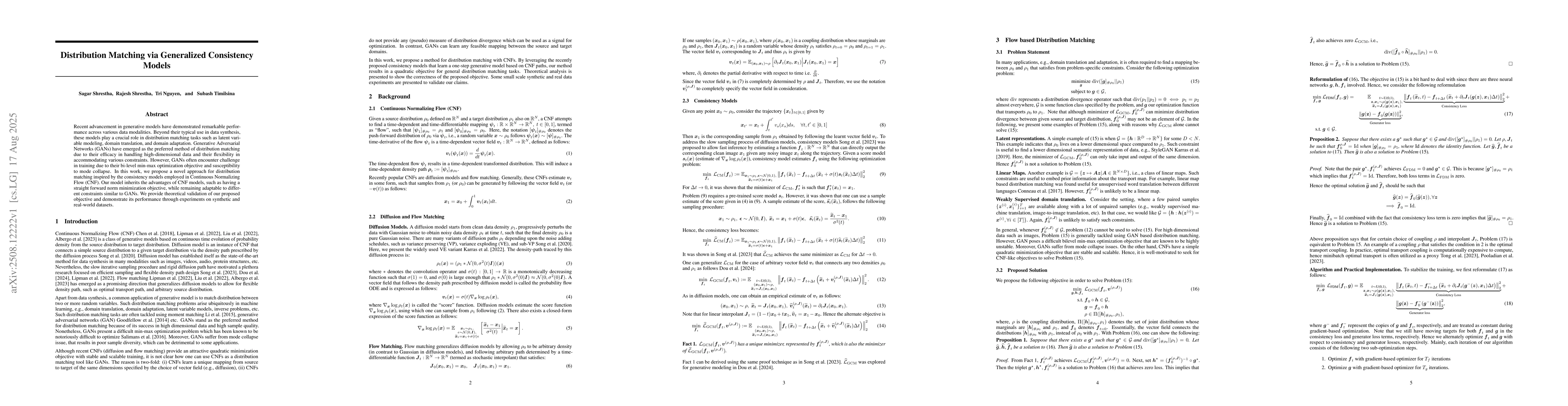 Thumbnail for Distribution Matching via Generalized Consistency Models