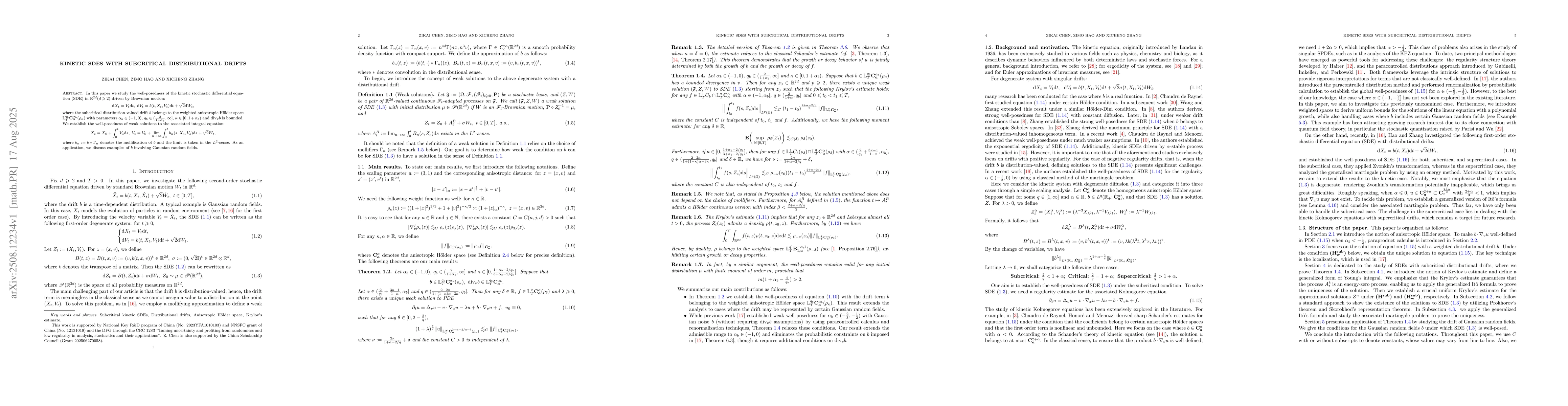 Thumbnail for Kinetic SDEs with subcritical distributional drifts