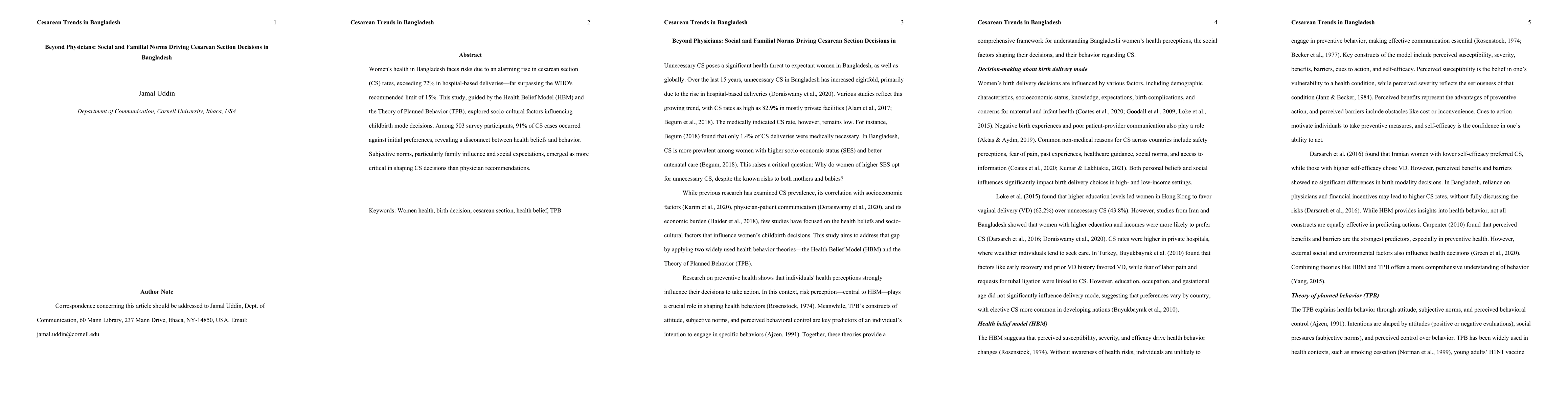 Thumbnail for Beyond Physicians: Social and Familial Norms Driving Cesarean Section
  Decisions in Bangladesh