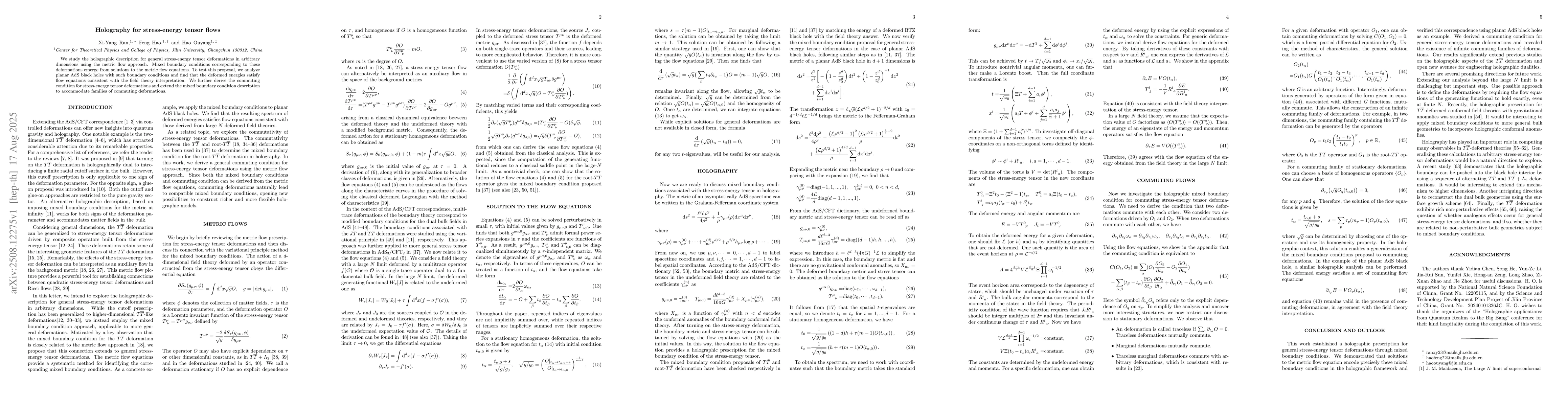 Thumbnail for Holography for stress-energy tensor flows