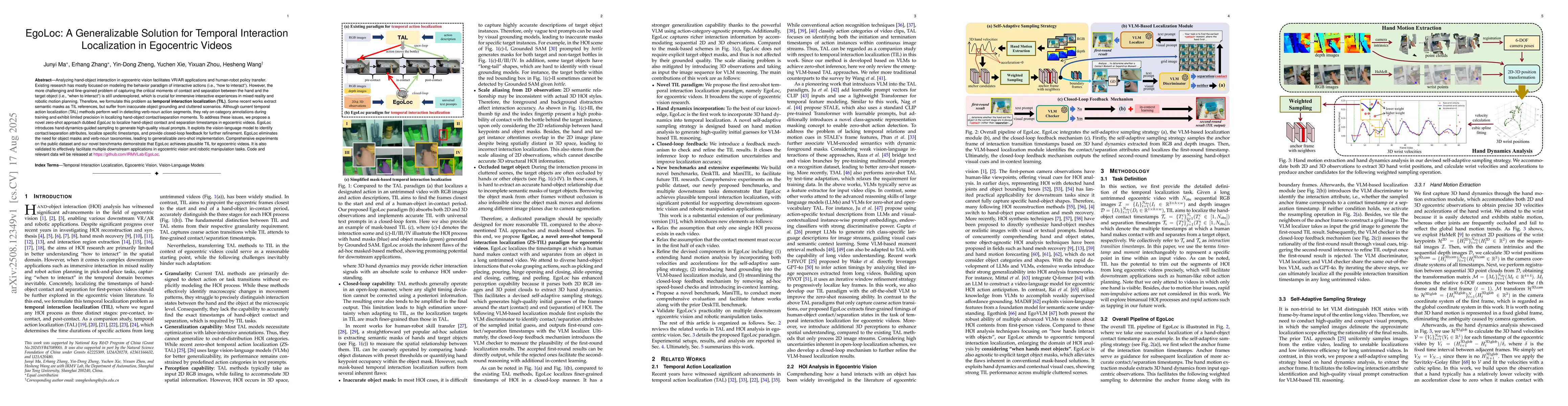 Thumbnail for EgoLoc: A Generalizable Solution for Temporal Interaction Localization
  in Egocentric Videos