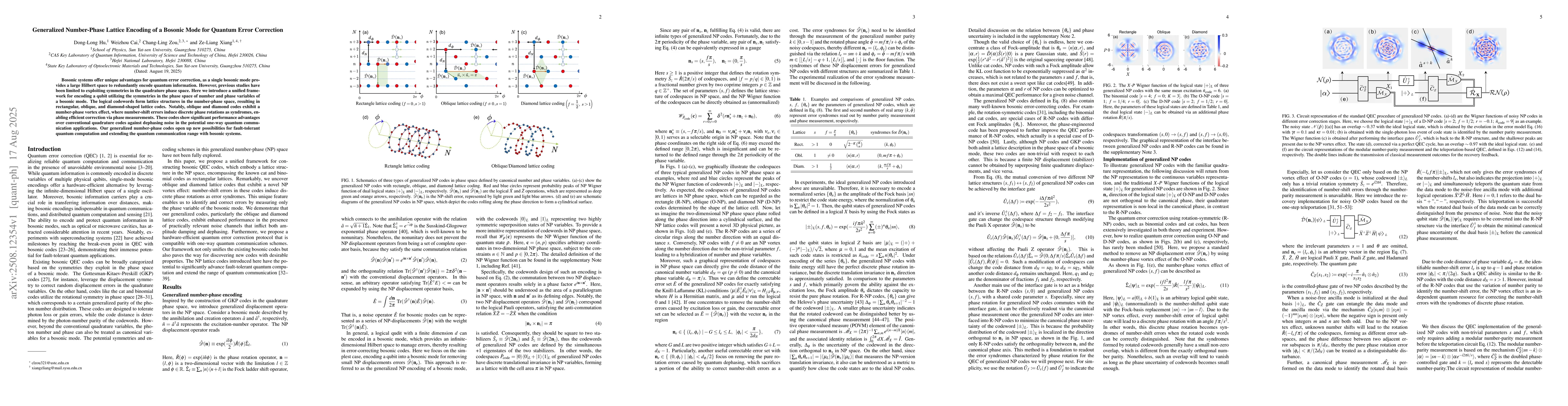 Thumbnail for Generalized Number-Phase Lattice Encoding of a Bosonic Mode for Quantum
  Error Correction