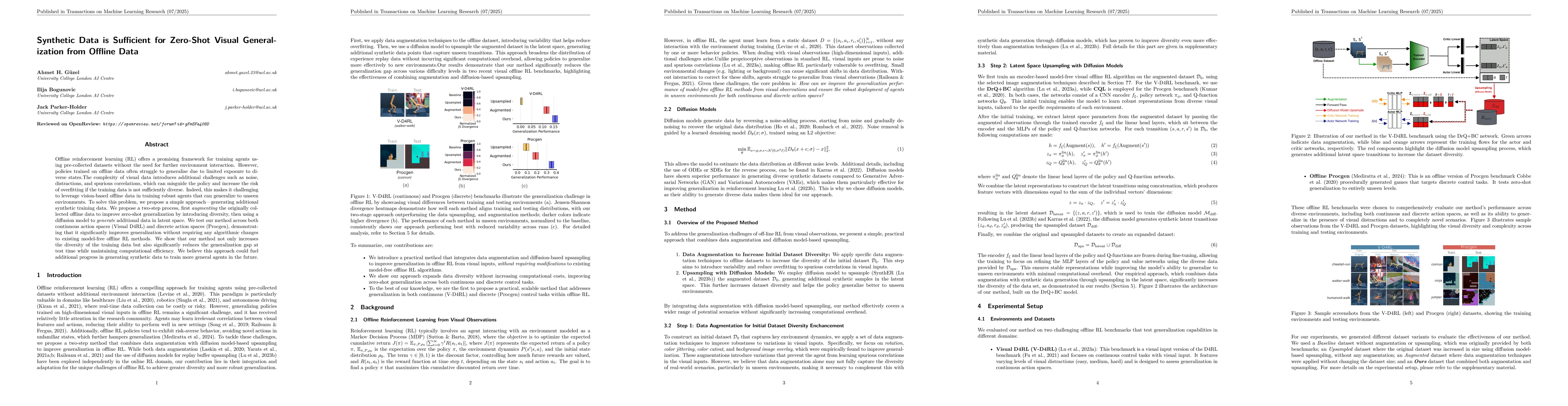 Thumbnail for Synthetic Data is Sufficient for Zero-Shot Visual Generalization from
  Offline Data