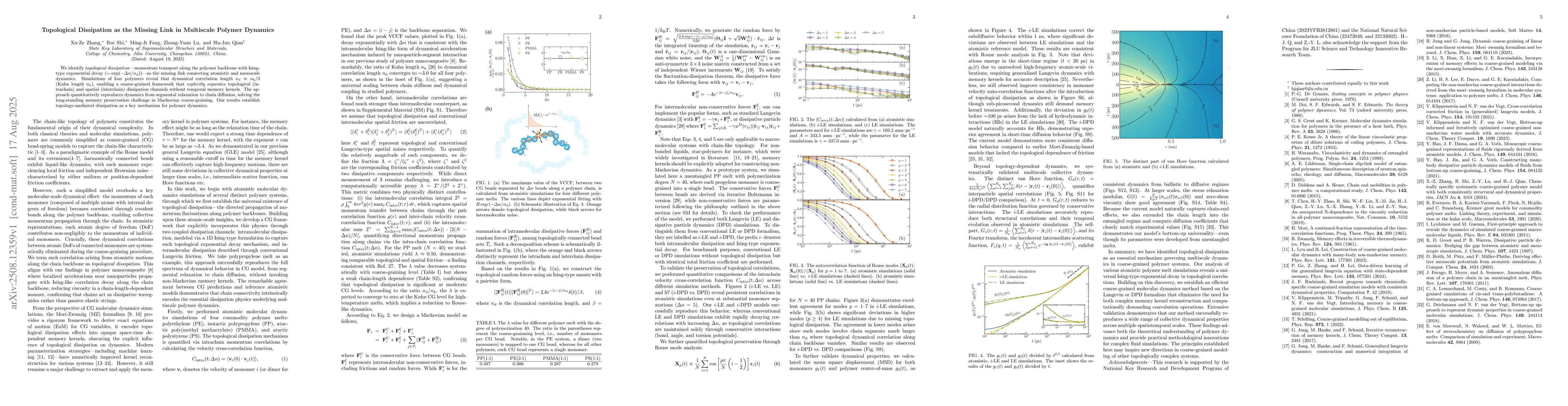 Thumbnail for Topological Dissipation as the Missing Link in Multiscale Polymer
  Dynamics