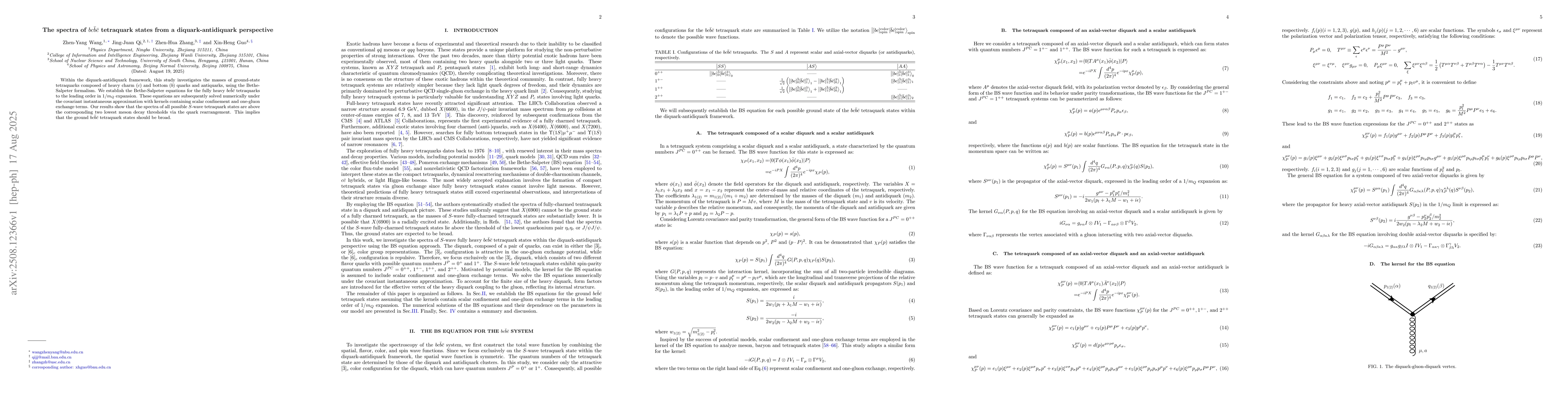 Thumbnail for The spectra of $bc\bar{b}\bar{c}$ tetraquark states from a
  diquark-antidiquark perspective