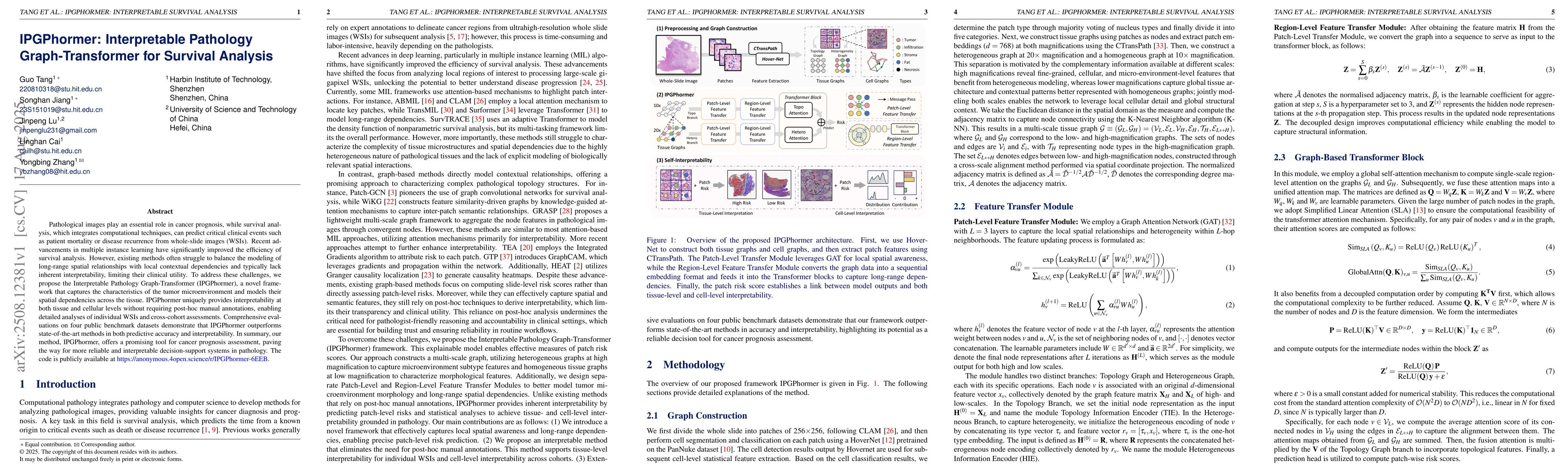 Thumbnail for IPGPhormer: Interpretable Pathology Graph-Transformer for Survival
  Analysis