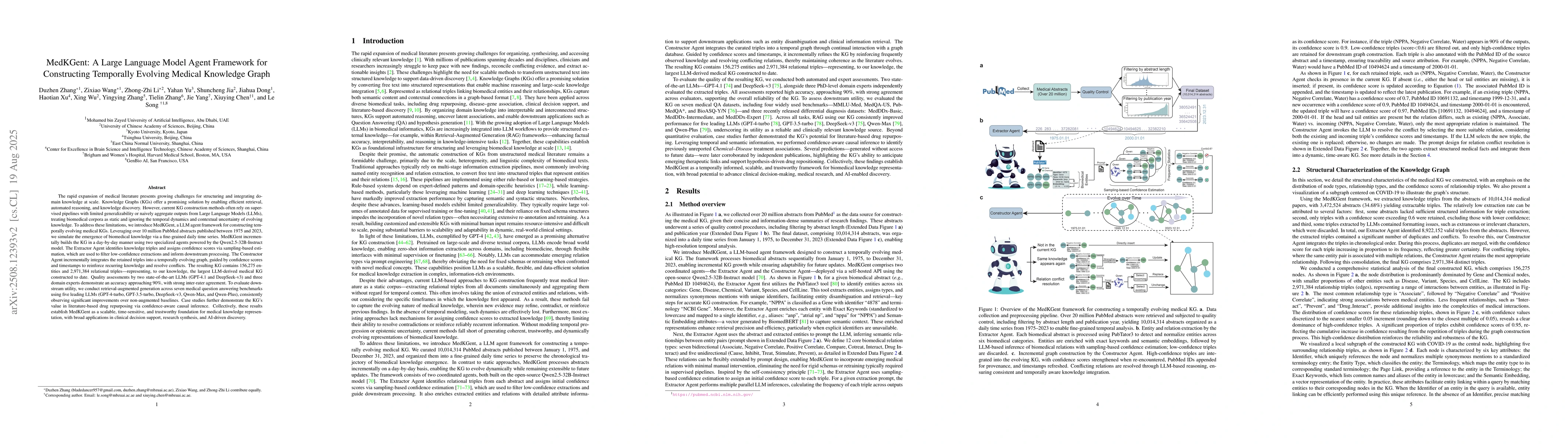 Thumbnail for MedKGent: A Large Language Model Agent Framework for Constructing
  Temporally Evolving Medical Knowledge Graph