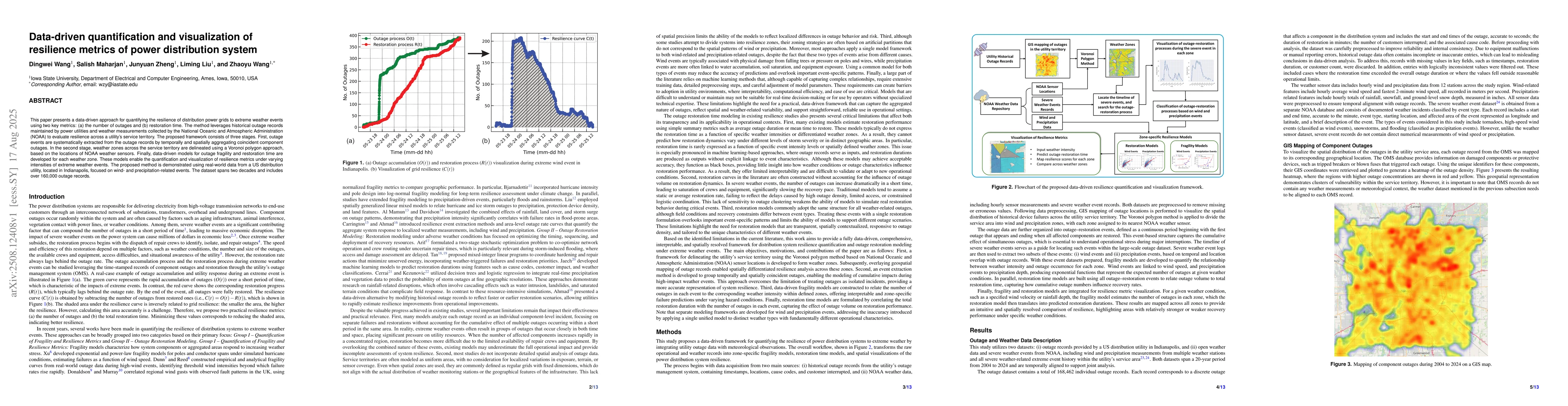 Thumbnail for Data-driven quantification and visualization of resilience metrics of
  power distribution system