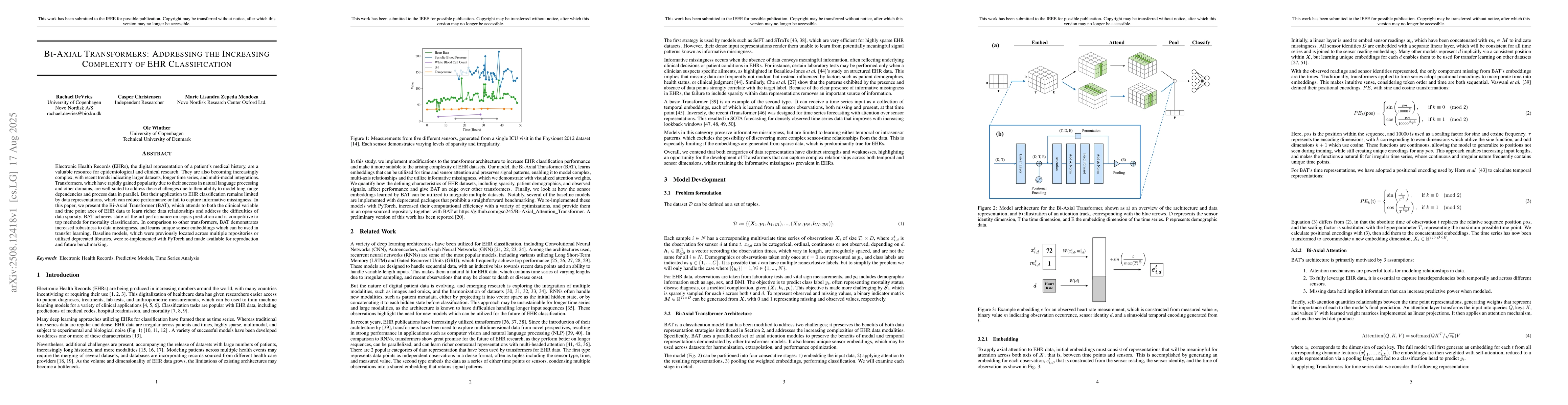 Thumbnail for Bi-Axial Transformers: Addressing the Increasing Complexity of EHR
  Classification