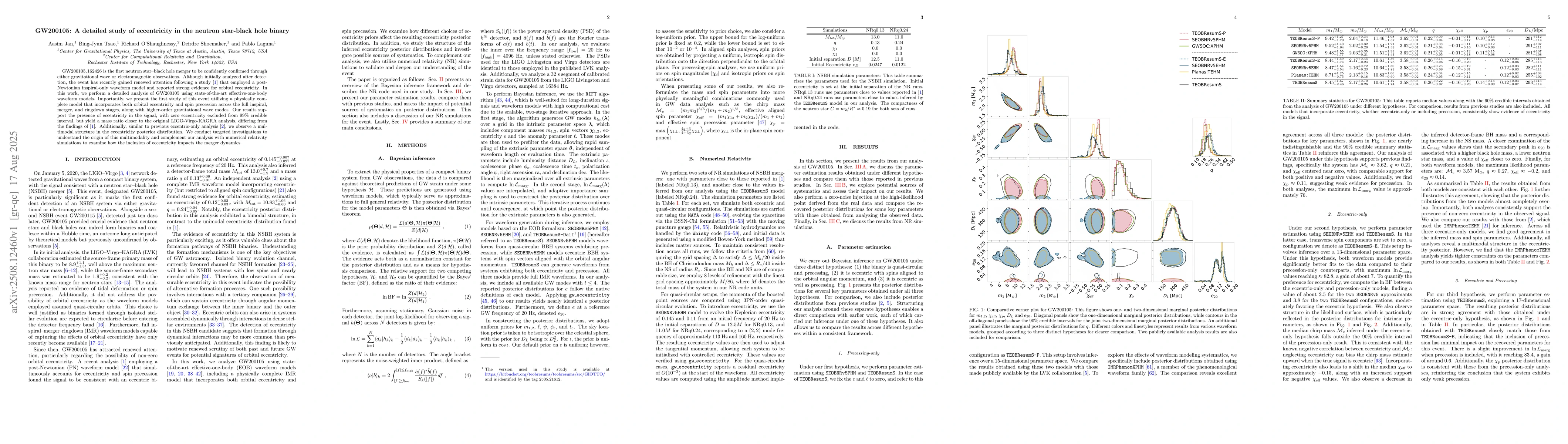 Thumbnail for GW200105: A detailed study of eccentricity in the neutron star-black
  hole binary