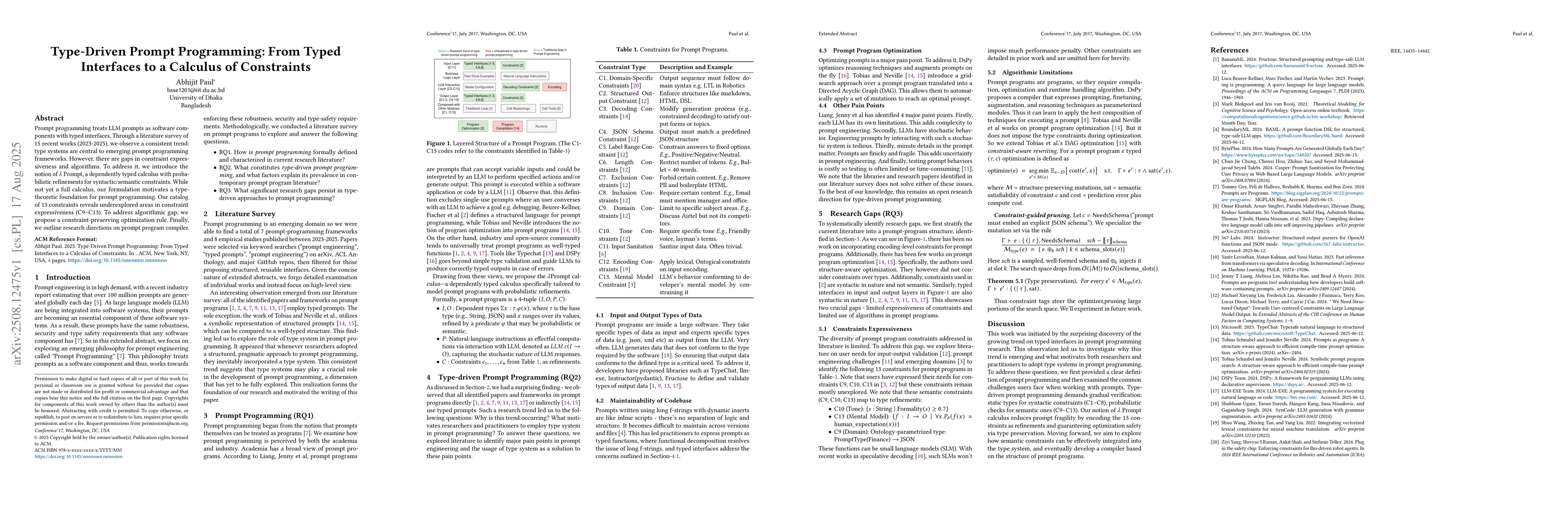 Thumbnail for Type-Driven Prompt Programming: From Typed Interfaces to a Calculus of
  Constraints