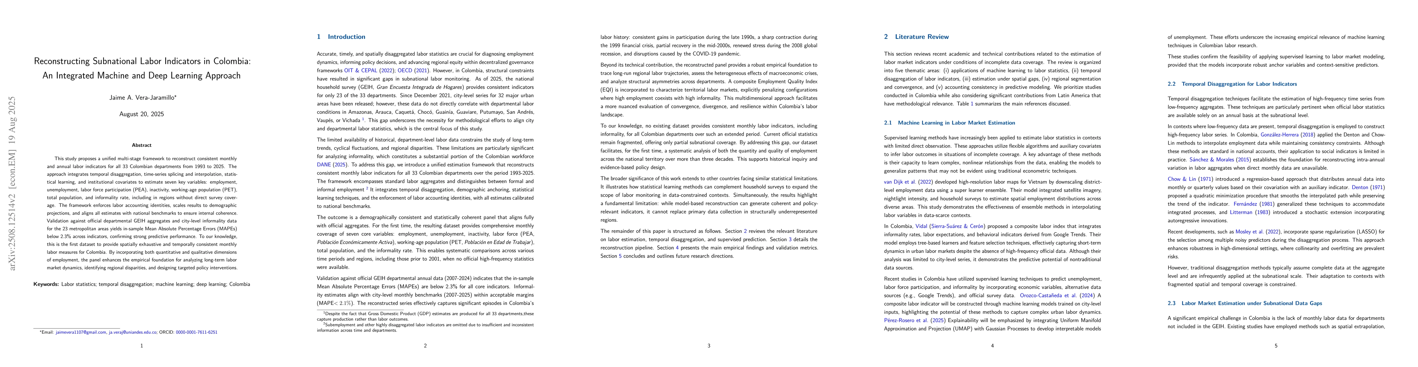Thumbnail for Reconstructing Subnational Labor Indicators in Colombia: An Integrated
  Machine and Deep Learning Approach