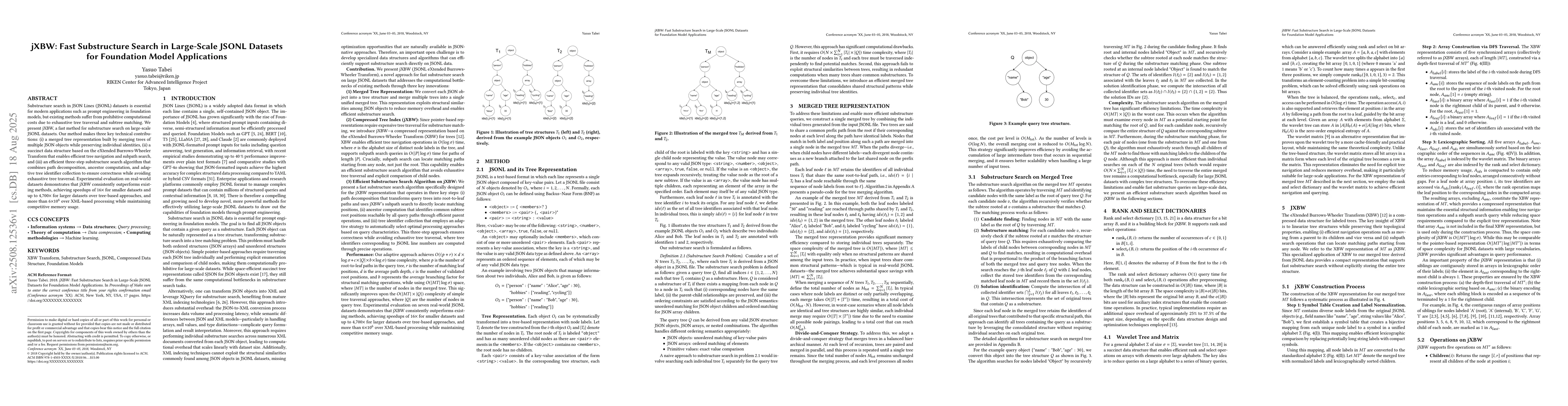 Thumbnail for jXBW: Fast Substructure Search in Large-Scale JSONL Datasets for
  Foundation Model Applications