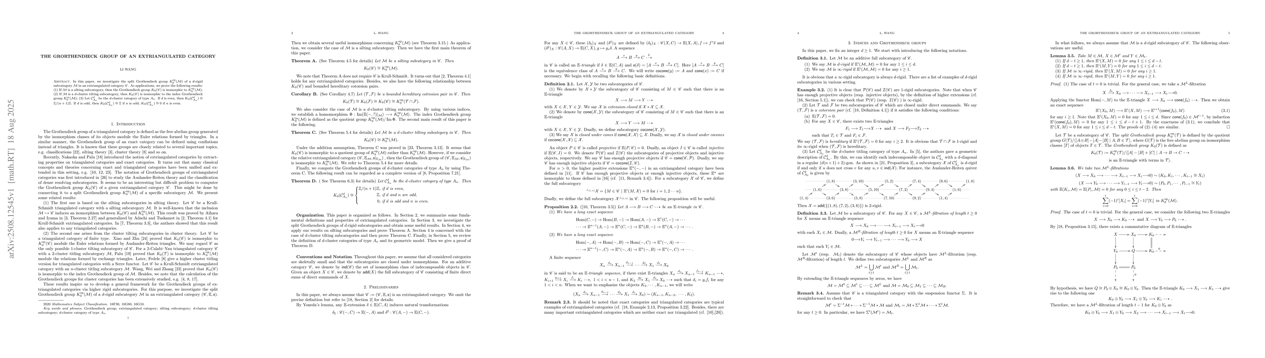 Thumbnail for The Grorthendieck group of an extriangulated category