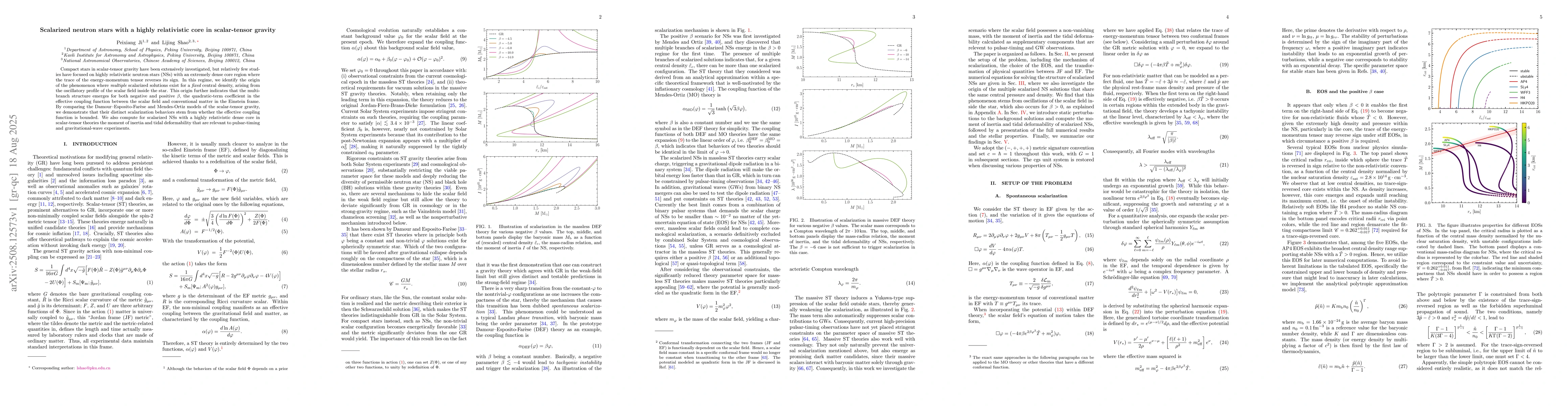 Thumbnail for Scalarized neutron stars with a highly relativistic core in
  scalar-tensor gravity