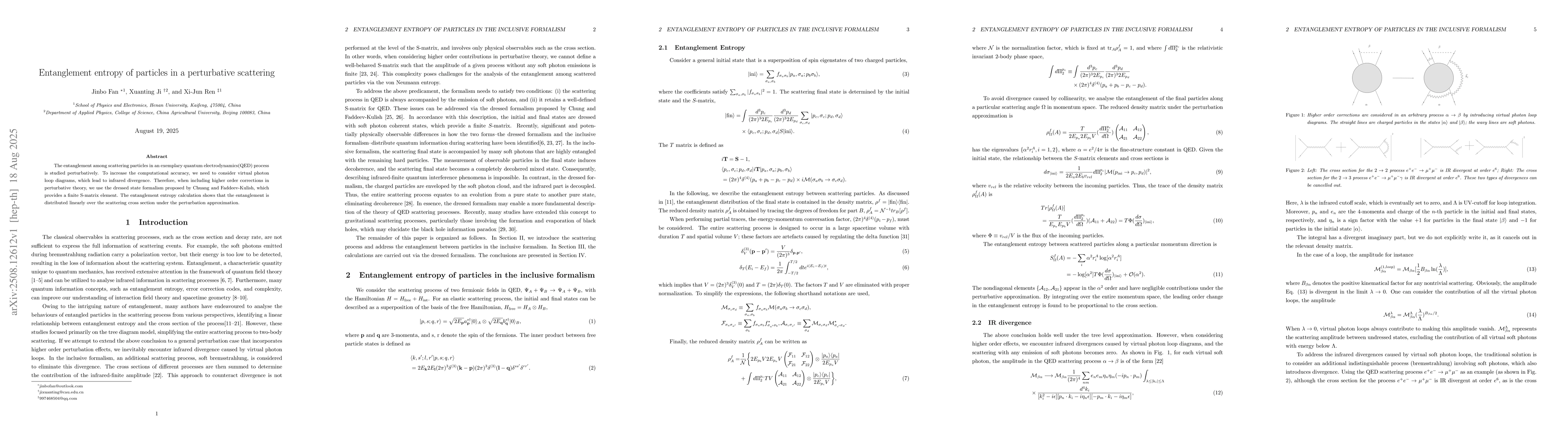 Thumbnail for Entanglement entropy of particles in a perturbative scattering