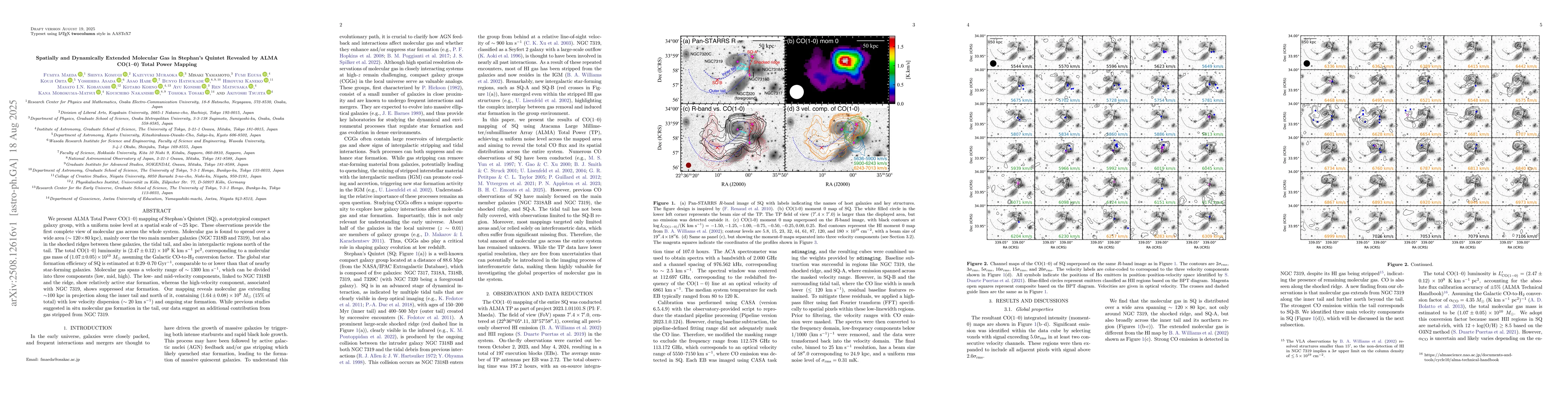Thumbnail for Spatially and Dynamically Extended Molecular Gas in Stephan's Quintet
  Revealed by ALMA CO(1-0) Total Power Mapping